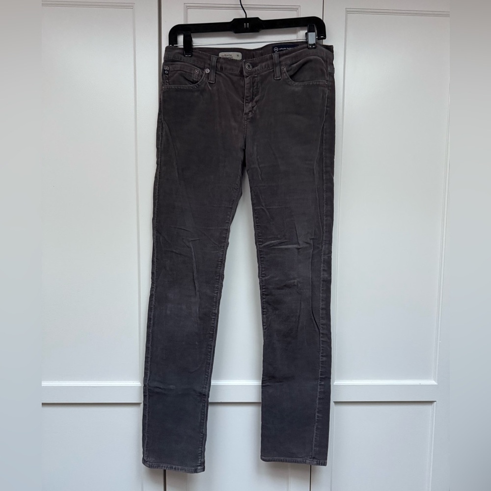 AG Jean Cords Dark Grey “The Stevie Slim Straight” Women’s 28R